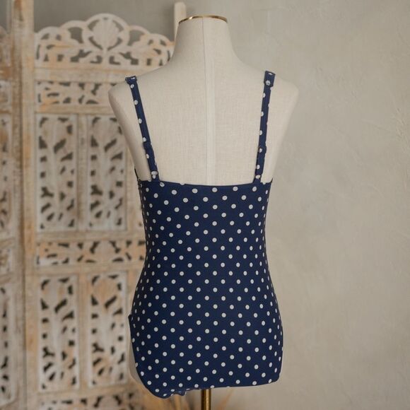 Bond-Eye Australia Nip Tuck Navy Polka-Dot One Piece Swimsuit size US6 - Picture 6 of 13